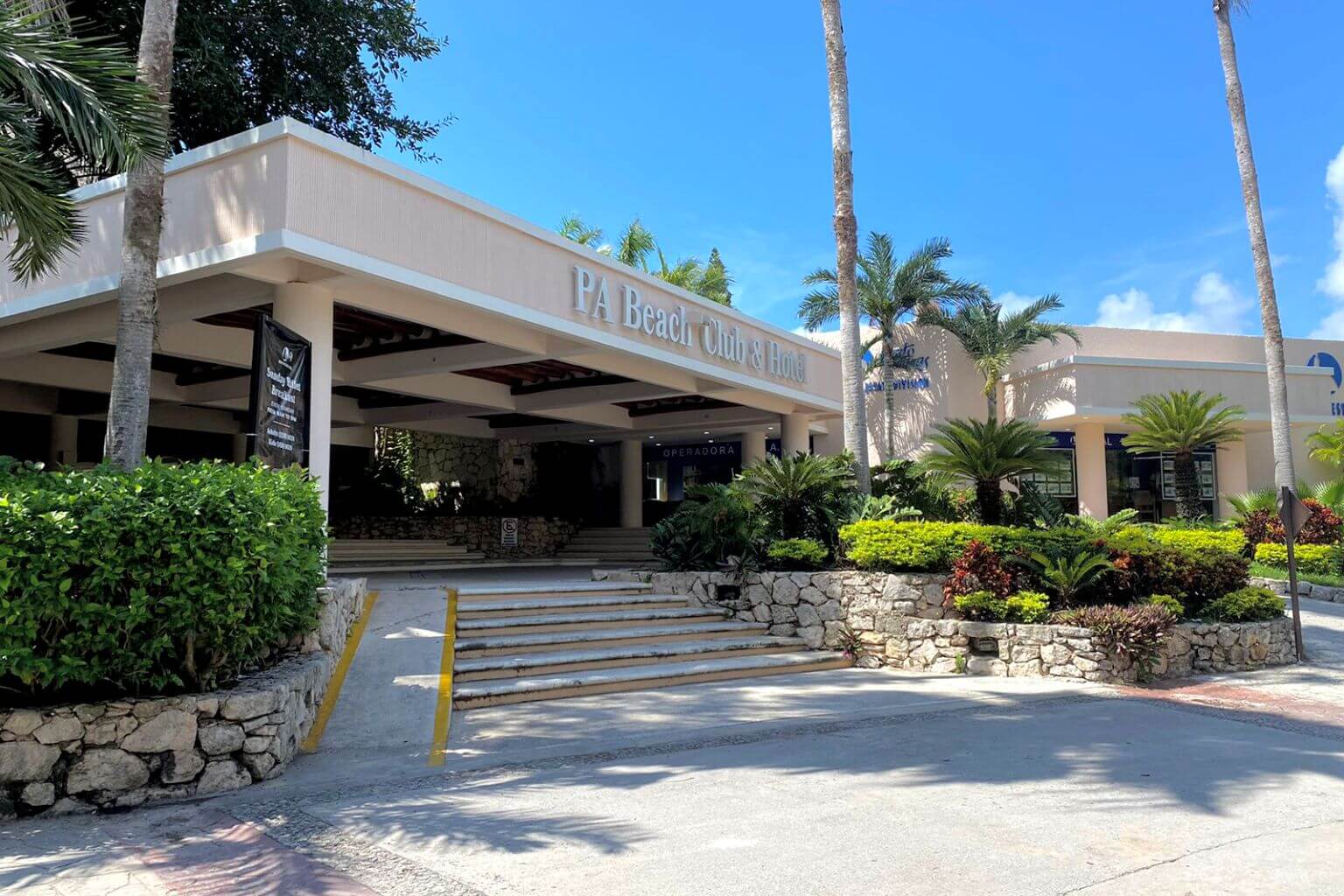 The entrance to the PA Beach Club and Hotel. Formerly The Omni Hotel