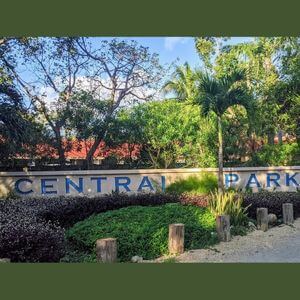 The entrance to central park in Puerto Aventuras