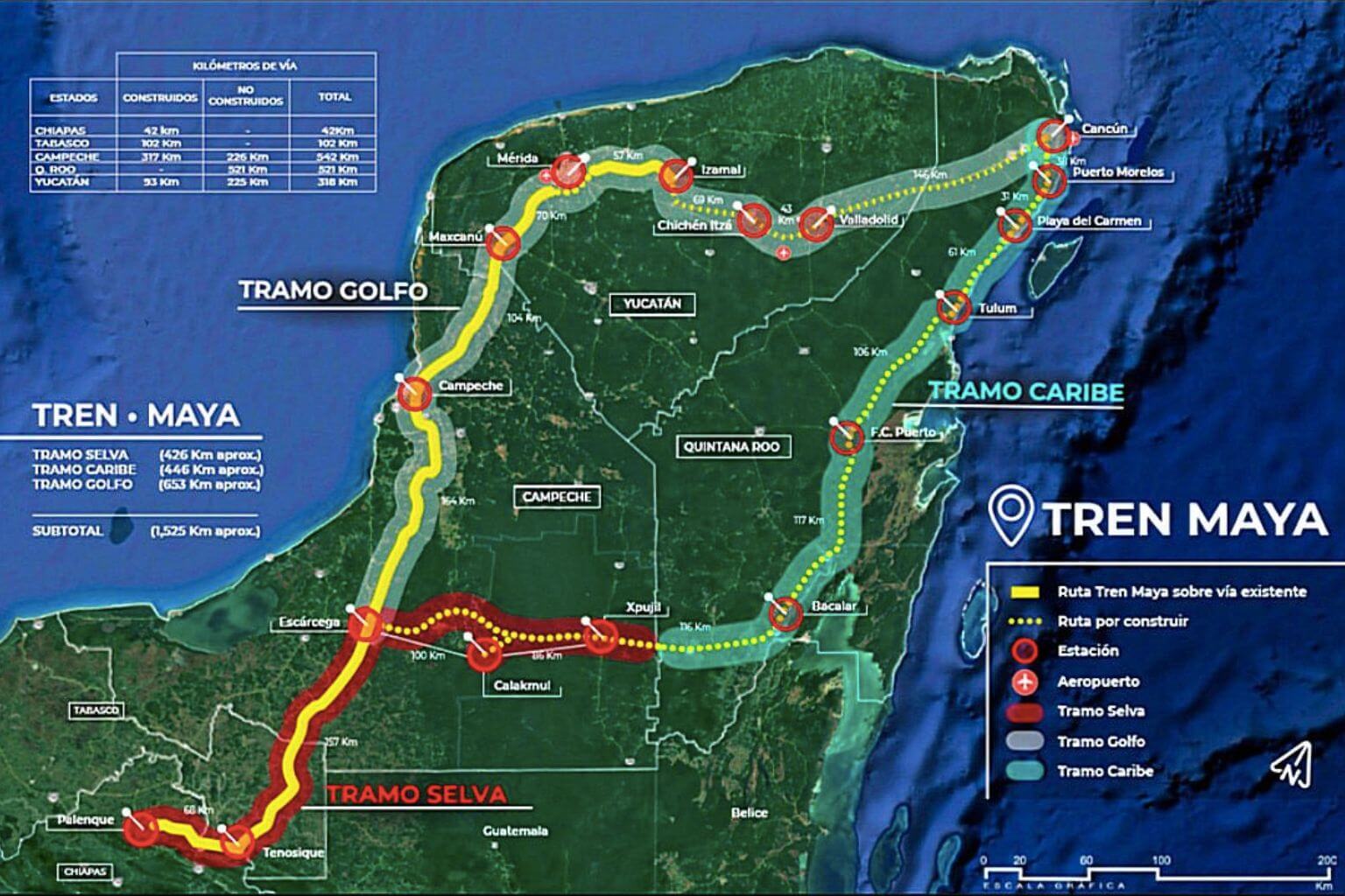 Mayan Train Route Map