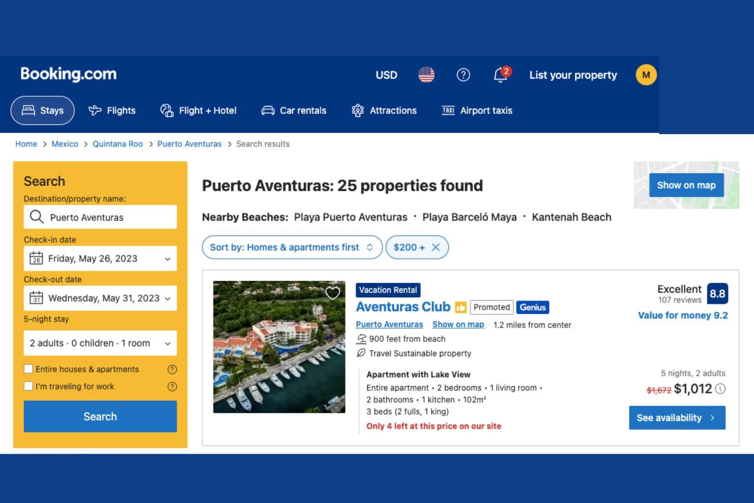 Booking.com vacation rental platform