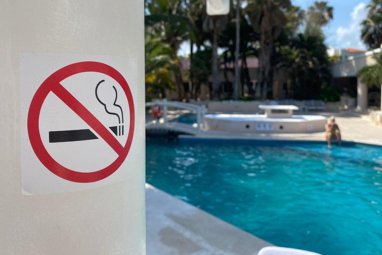 No smoking in public pool areas