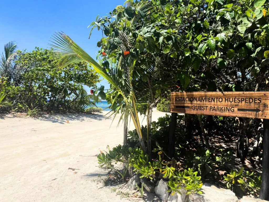 Parking at Punta Venado Beach Club