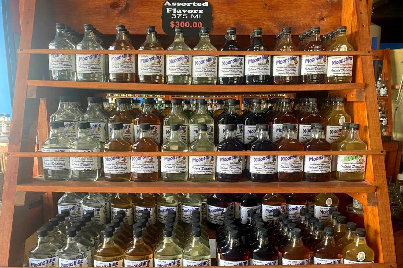 There's plenty of Mexican Moonshine available in a range of 15 flavors at Island Distilling.