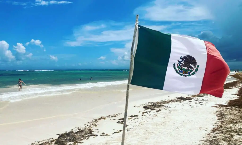 A Mexican Flag on Xpu ha Beach