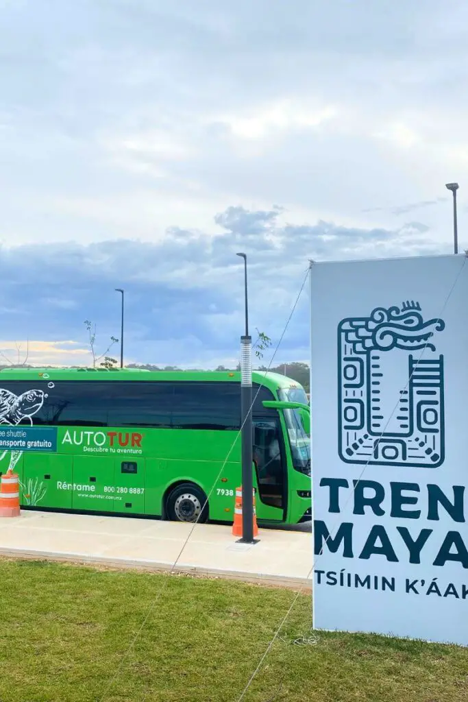 Bus Transportation to Tren Maya Station Cancun