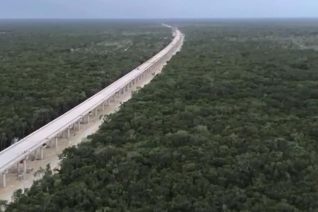 tren maya elevated tracks on tramo 5 north