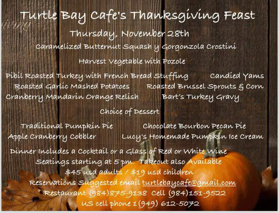 thanksgiving 2024 at turtle bay cafe in Akumal