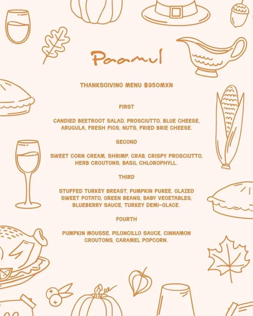 thanksgiving 2024 at the paamul restaurant