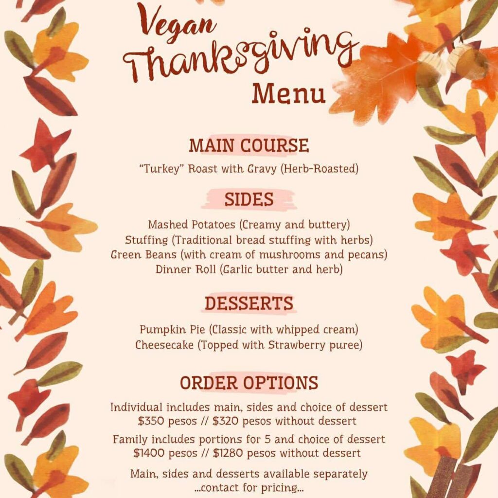 vegan thanksgiving menu