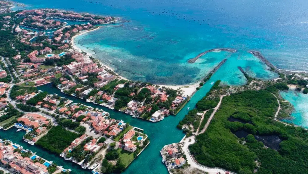 puerto aventuras aerial shot