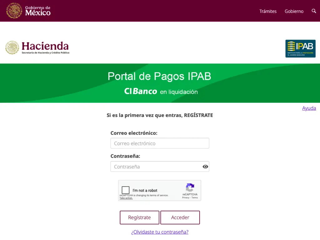 sceenshot of IPAB payment portal page